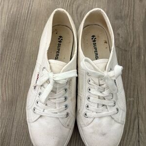 Superga Off-White Canvas Low-Top Sneakers